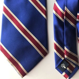 Blue & Red striped tie with cream & white stripes